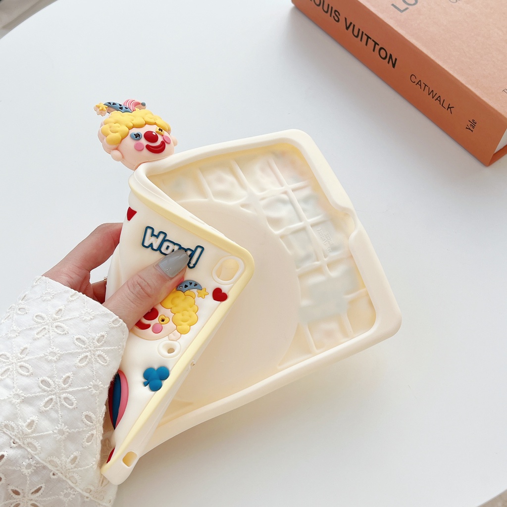 Ốp Bảo Vệ Máy Tính Bảng Bằng Silicon Mềm Hình Chú Hề Hoạt Hình Xoay 360 Độ Cho ipad 234 2019pro / 2020 / 2018 / 2017 / mini12345 / air12