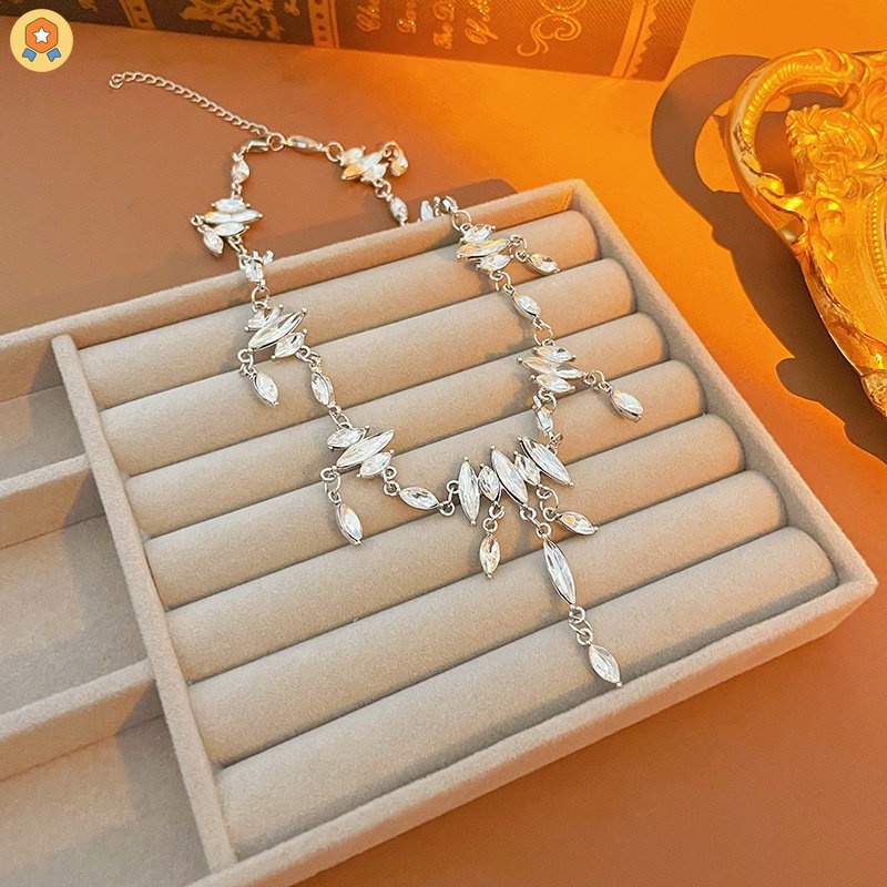 Vòng cổ Mặt Hình Giọt Nước Đính Đá Zircon Y2K Lấp Lánh HYJP2