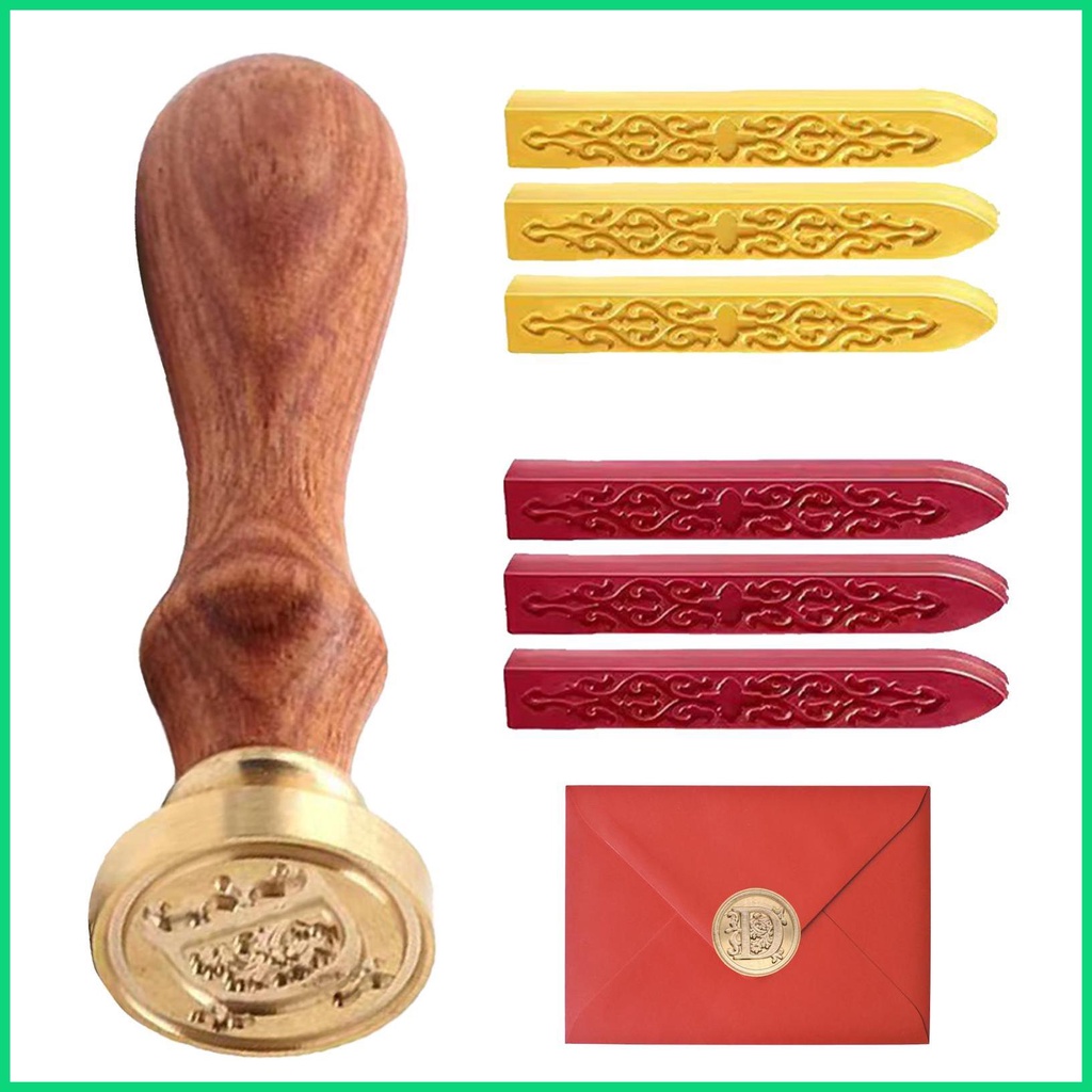 Bộ Con Dấu Đóng Sáp Niêm Phong Bì Thư Phong Cách Vintage