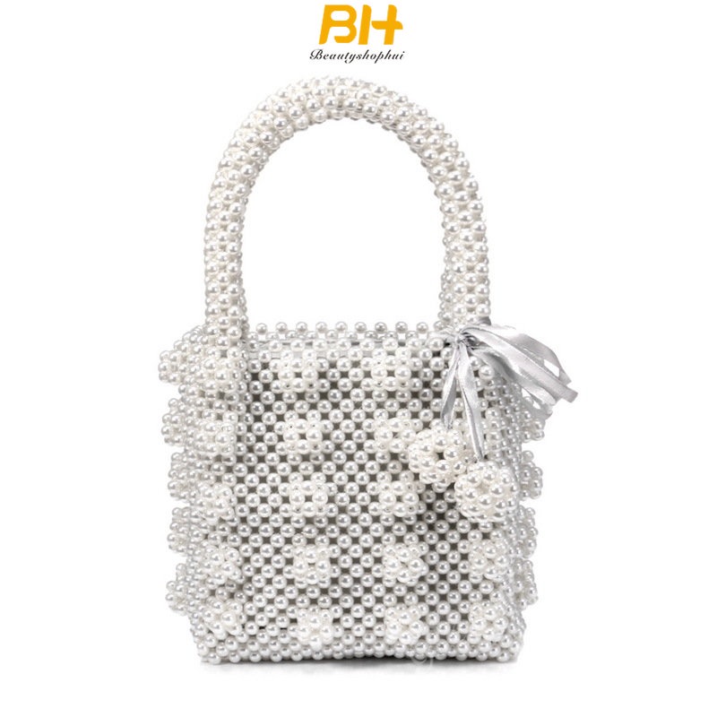 Túi Xách Đính Hạt Ngọc Trai Thời Trang Cho Nữ