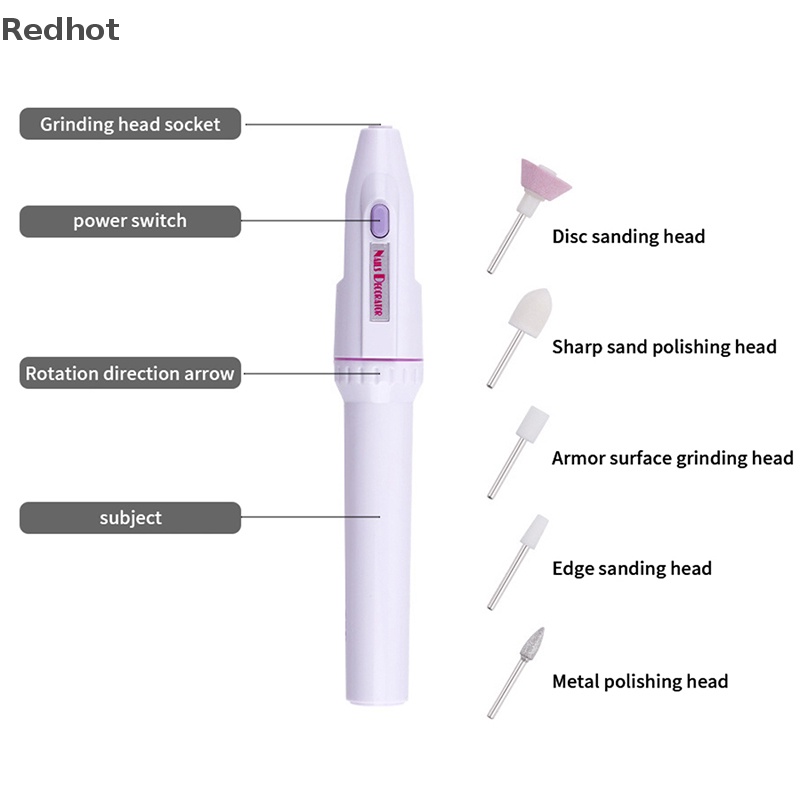 Bút Tẩy Da Chết Móng Tay Mini Bằng Điện Tiện Lợi