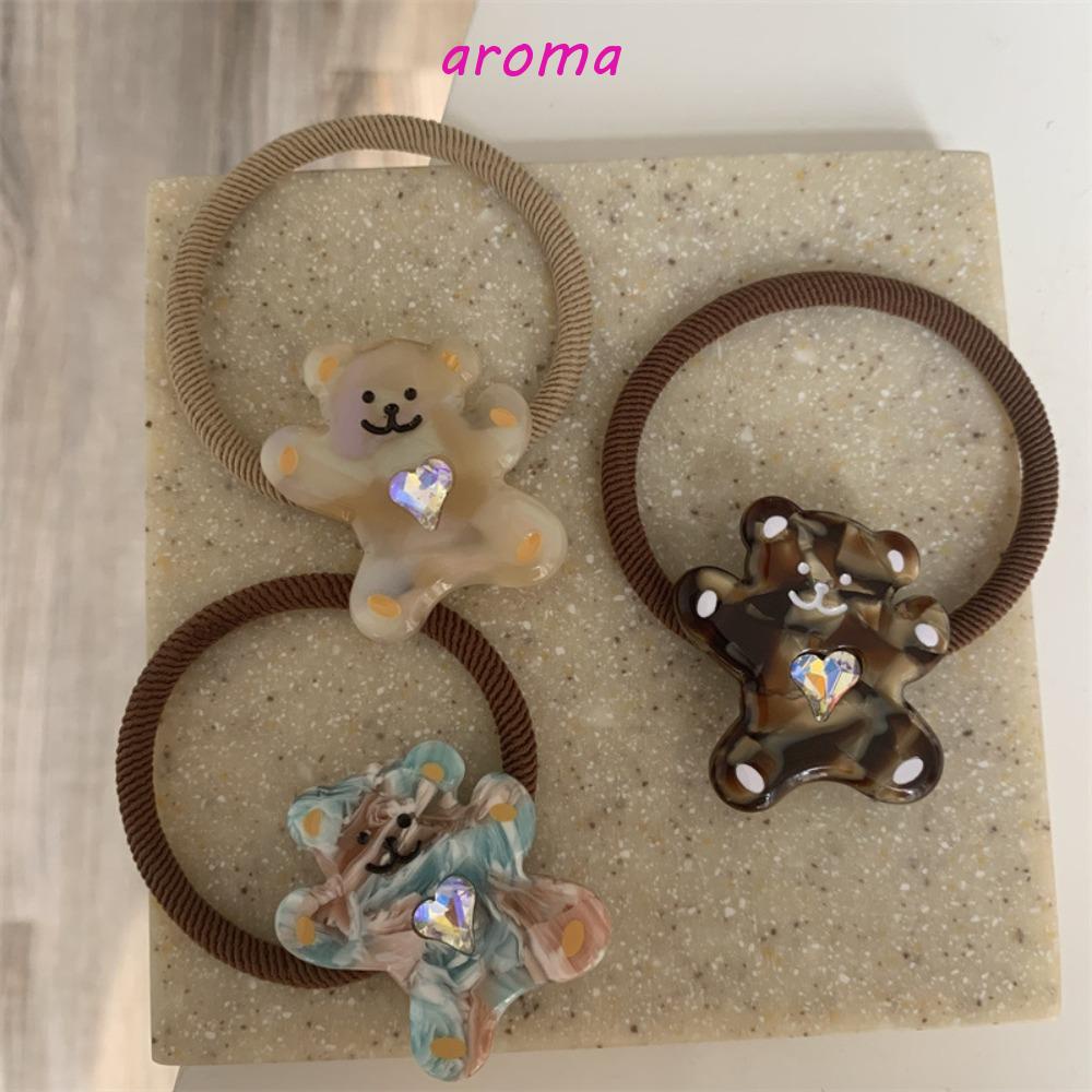 Dây Cột Tóc Co Giãn Hình Gấu Hoạt Hình Dễ Thương Cho Nữ Giá Đỡ