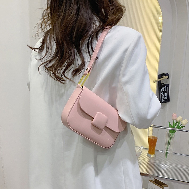 Túi Đeo Vai Vuông Nhỏ Màu Trơn Phong Cách Mới Mùa Hè