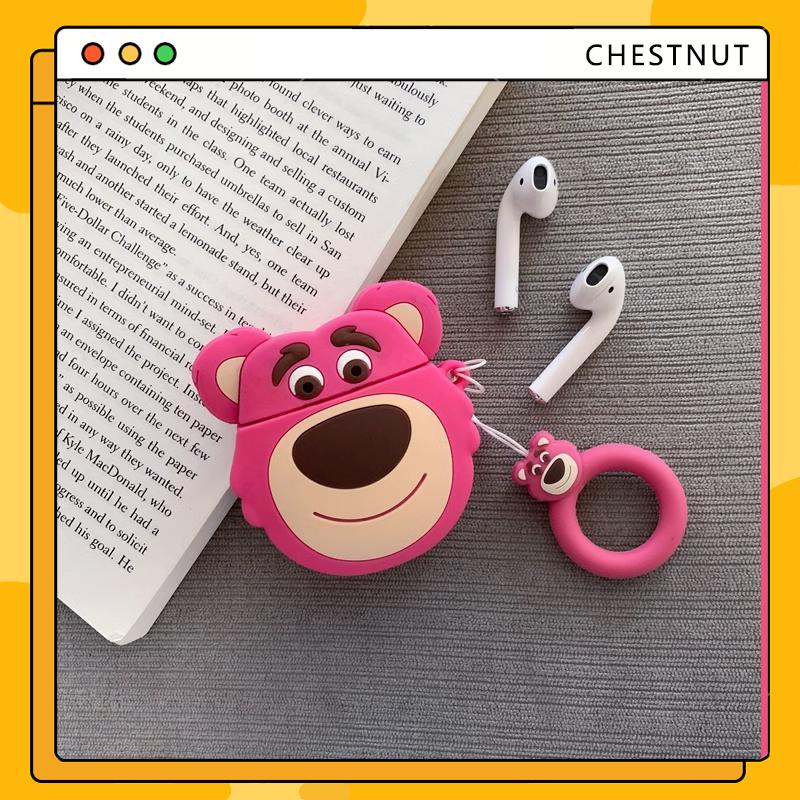 COD❤️Ốp tai nghe airpods Gấu Dâu 3D Silicone Cho ốp airpods 1 2 3 Pro-CT