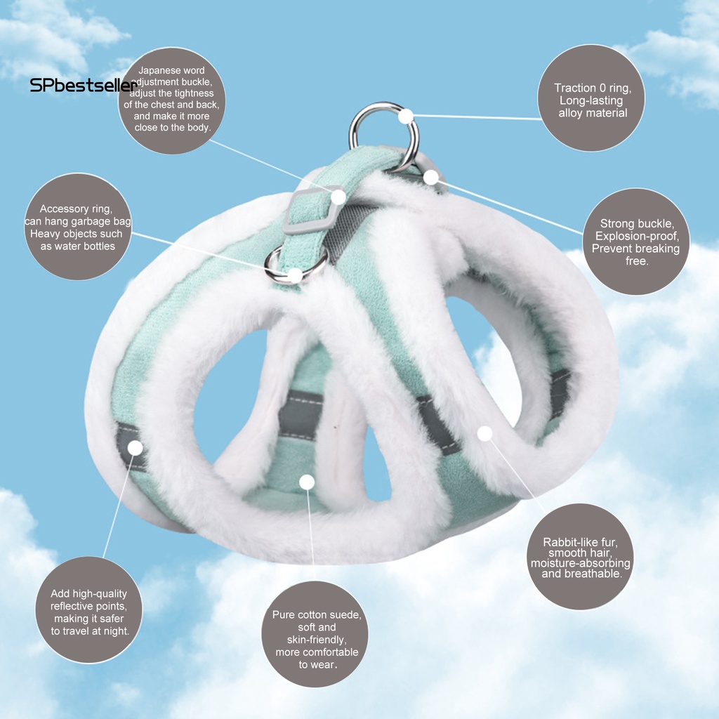 Bộ 2 Dây Dắt Thú Cưng Phản Quang Thoáng Khí Chống Thoát