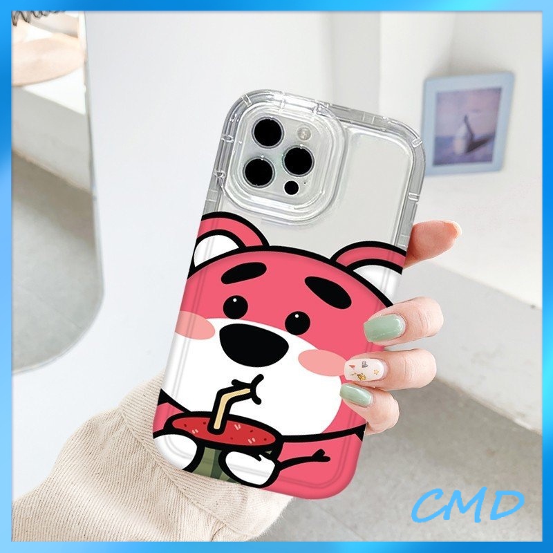 Ốp lưng iphone Điện Thoại Gấu dâu tây hoạt hình và gấu Pooh, túi khí chống rơi, vỏ mềm trong suốt giảm chấn Cho Iphone 6 / 6S / 6splus / se / 7 / 7plus / 8 / 8plus / X / xs / xsmax / 11 / 12 / 13 / 14 / Plus / pro max-737