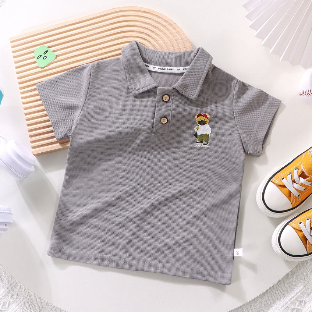 Áo polo Tay Ngắn Dáng Rộng Họa Tiết Hoạt Hình Thời Trang Mùa Hè Hàn Quốc 2023