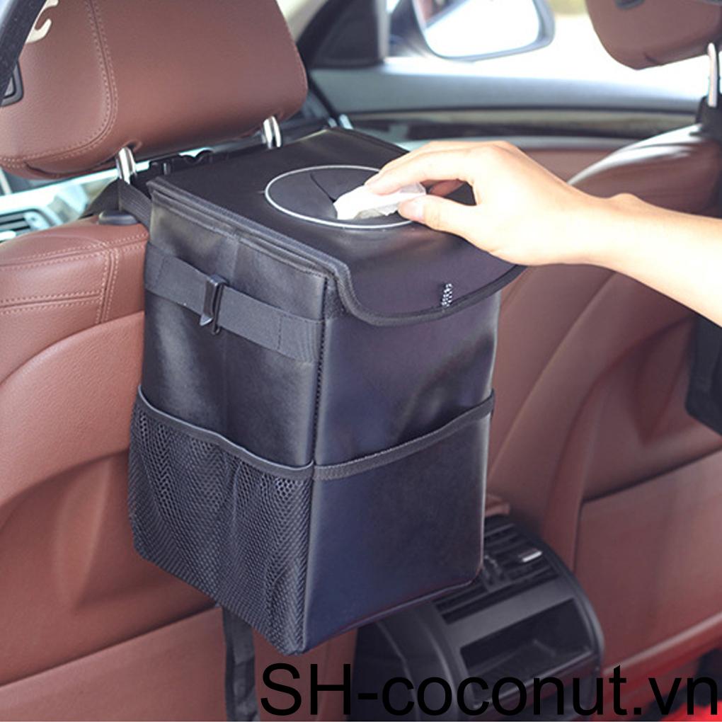 Thùng Đựng Rác Bằng Da Có Thể Gấp Lại Giữ Ấm Cho Ghế Sau Xe Hơi