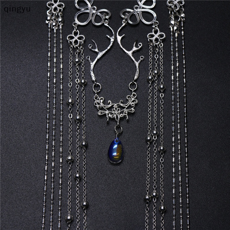 Băng Đô Cài Tóc Đính Đá Hình Giọt Nước Lấp Lánh Phong Cách Trung Hoa Cổ Điển