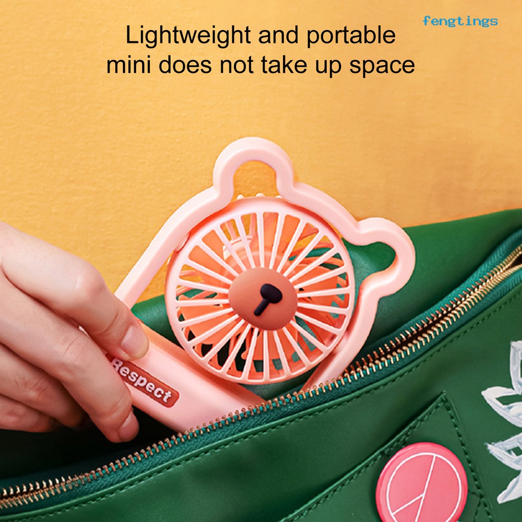 Quạt Làm Mát Cầm Tay Sạc Cổng USB Hình Gấu Cho Học Sinh