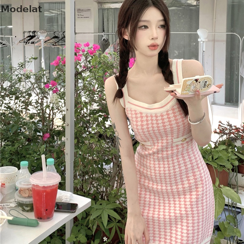 Mfc Đầm Hai Dây Dệt Kim Ôm Dáng Gợi Cảm Cho Nữ WTD