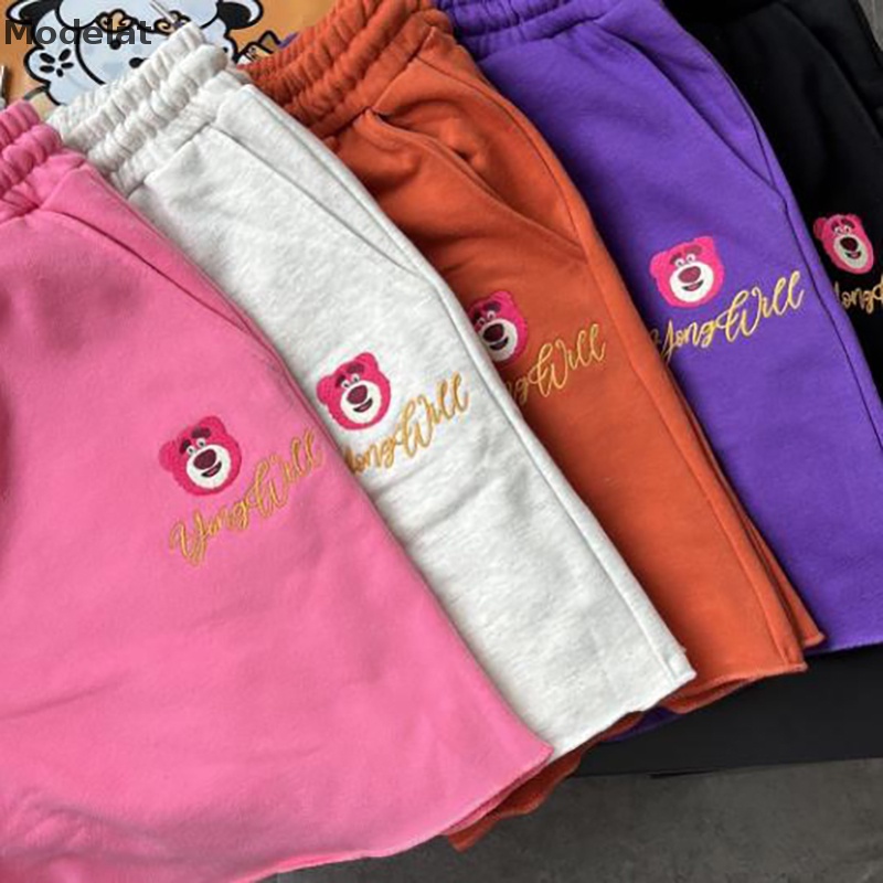 Mfc Quần ngắn ống rộng Đa Năng In Hình Gấu Hoạt Hình Thời Trang Thường Ngày WTD