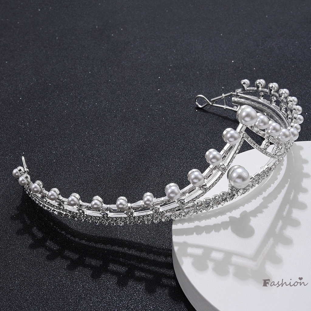 Băng Đô Cài Tóc Hình Vương Miện Đính Đá Lấp Lánh Dành Cho Cô Dâu