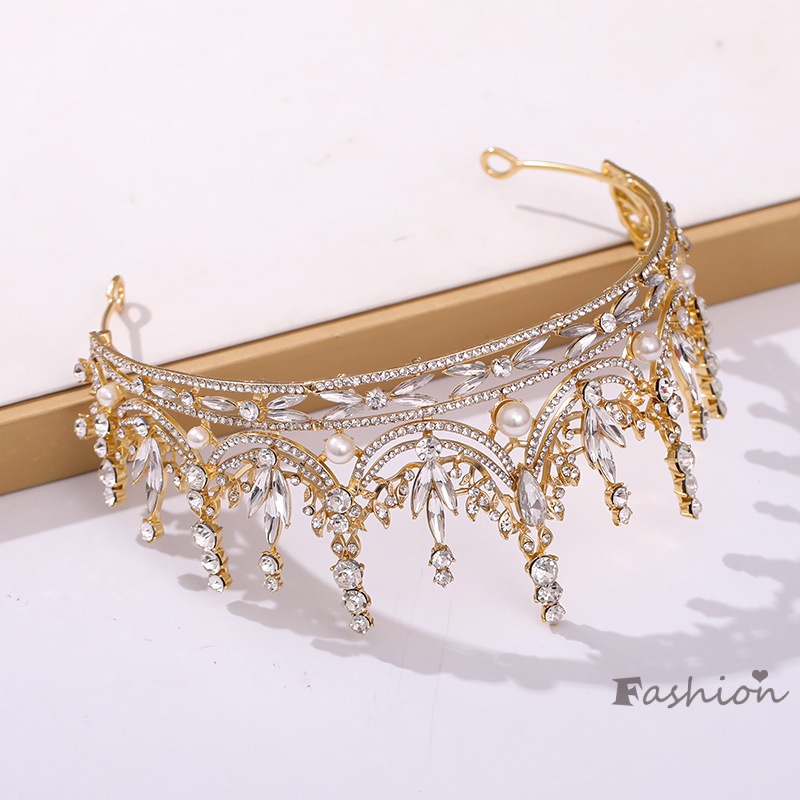 Vương Miện Cài Tóc Đính Đá Sang Trọng Cho Cô Dâu