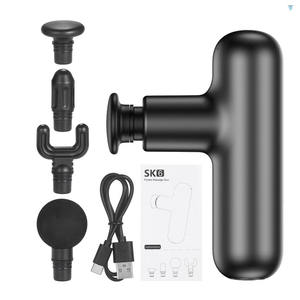 Máy Mát Xa Cơ Bắp Cầm Tay Mini Chạy Điện 4 Đầu 4 Mức Tốc Độ 2000mAh Có Thể Sạc Lại