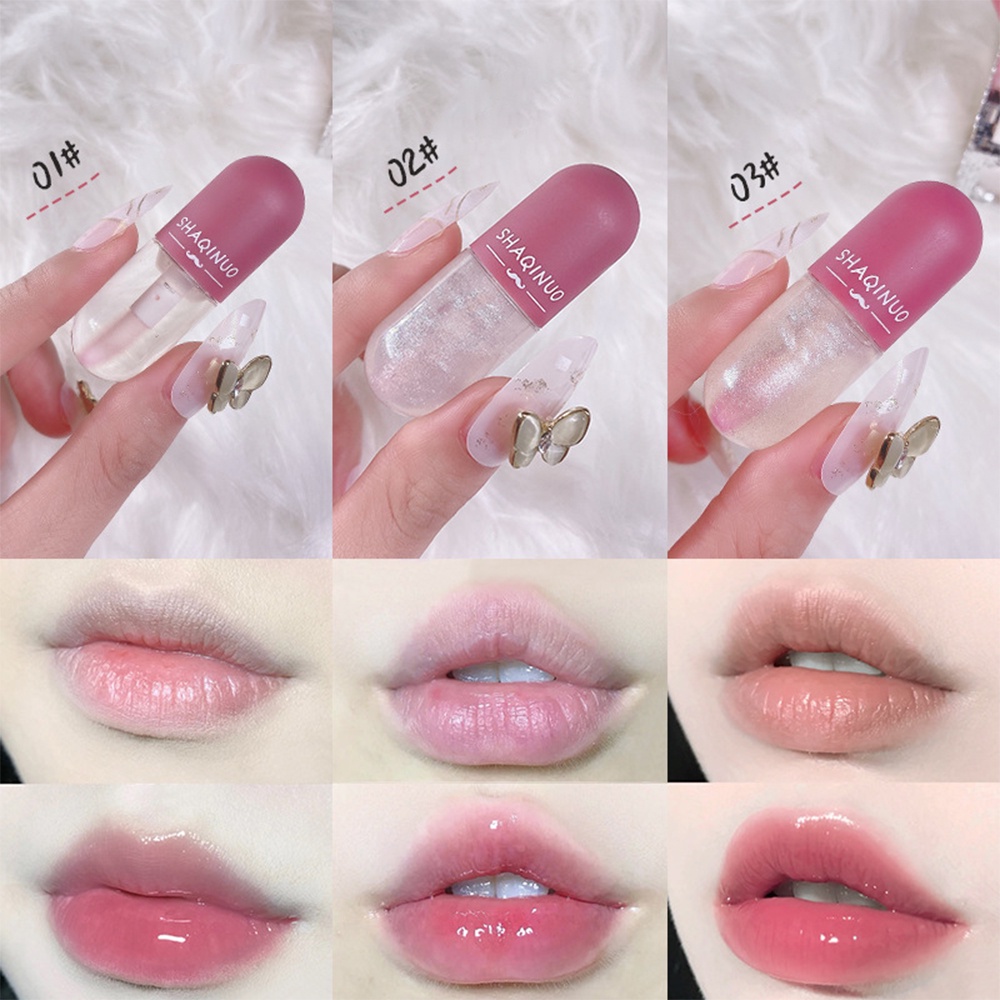 Son Dưỡng Môi SHAQINUO Hình Viên Thuốc Mini Trong Suốt Không Dính Lâu Trôi Hydrat Hóa