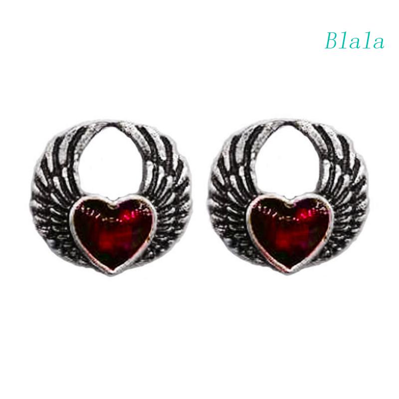 Bông Tai Hình Trái Tim Màu Đỏ Phong Cách Gothic Thời Trang Cho Nam Và Nữ