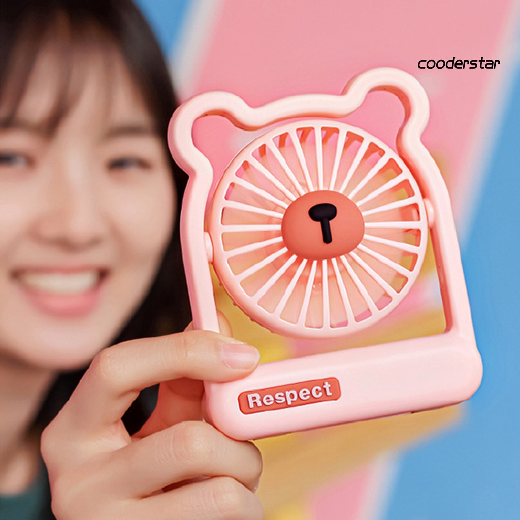Quạt Làm Mát Cầm Tay Sạc USB Hình Gấu Dễ Thương Cho Học Sinh