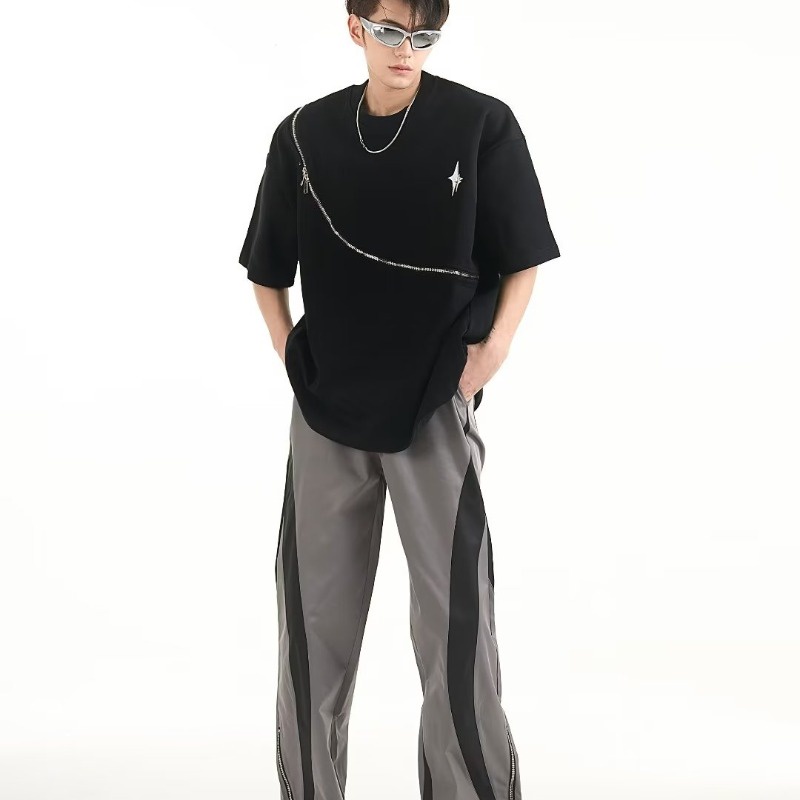 Áo Thun Tay Lỡ Dáng Rộng Phong Cách Hip hop Đường Phố Mỹ Cá Tính Cho Nam