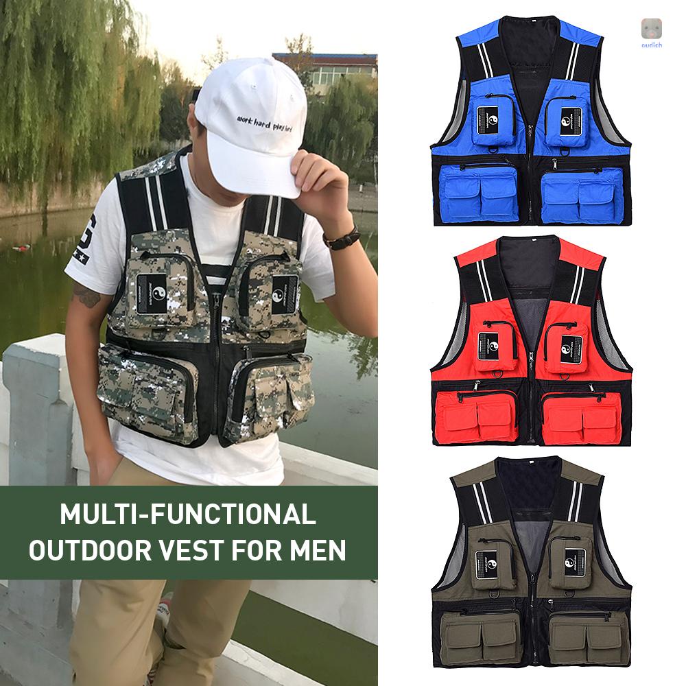 Áo Khoác Câu Cá Sát Nách Lixada Nhiều Túi Thoáng Khí Cho Nam