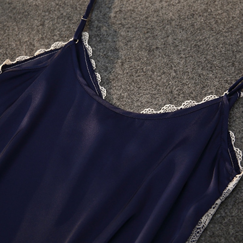 Bộ Đồ Ngủ 2 Mảnh Áo Không Tay Quần Short Màu Trơn Viền Ren Thoáng Khí Thời Trang Mùa Hè Cho Nữ