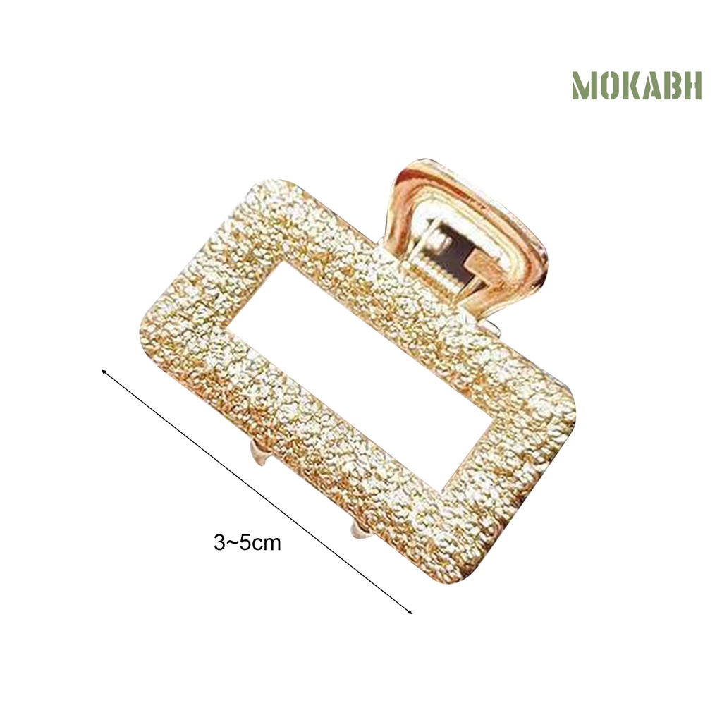 [Mok Abh] Kẹp Tóc Nhiều Kiểu Dáng Đơn Giản Thanh Lịch Bằng Hợp Kim Hình Nơ / Chữ Nhật / Trái Tim / Mặt Trăng / Elip Cho Nữ