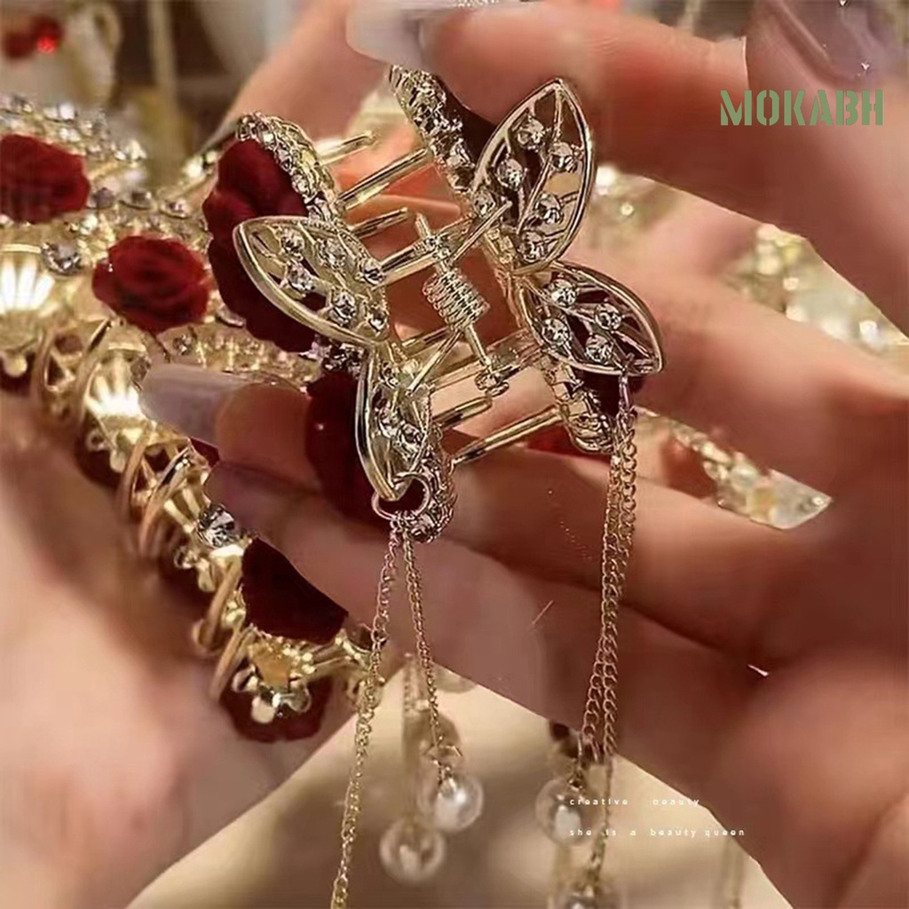 Kẹp Tóc Hình Hoa Hồng Đính Đá Lấp Lánh Thời Trang