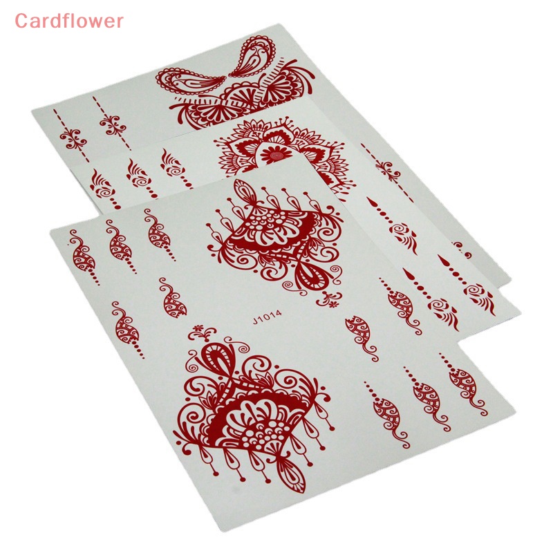 Hình Xăm Dán Tạm Thời Henna Màu Đỏ Họa Tiết Hoa Mandala Mehndi Bảo Vệ Toàn Thân Chống Nước Cho Nữ Mới