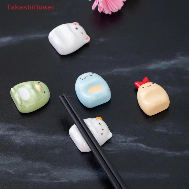 (Takashiflower) Giá Đỡ Đựng Cọ / Đũa Bằng Sứ Hình Động Vật Hoạt Hình Dễ Thương Sáng Tạo Trang Trí Nhà Cửa