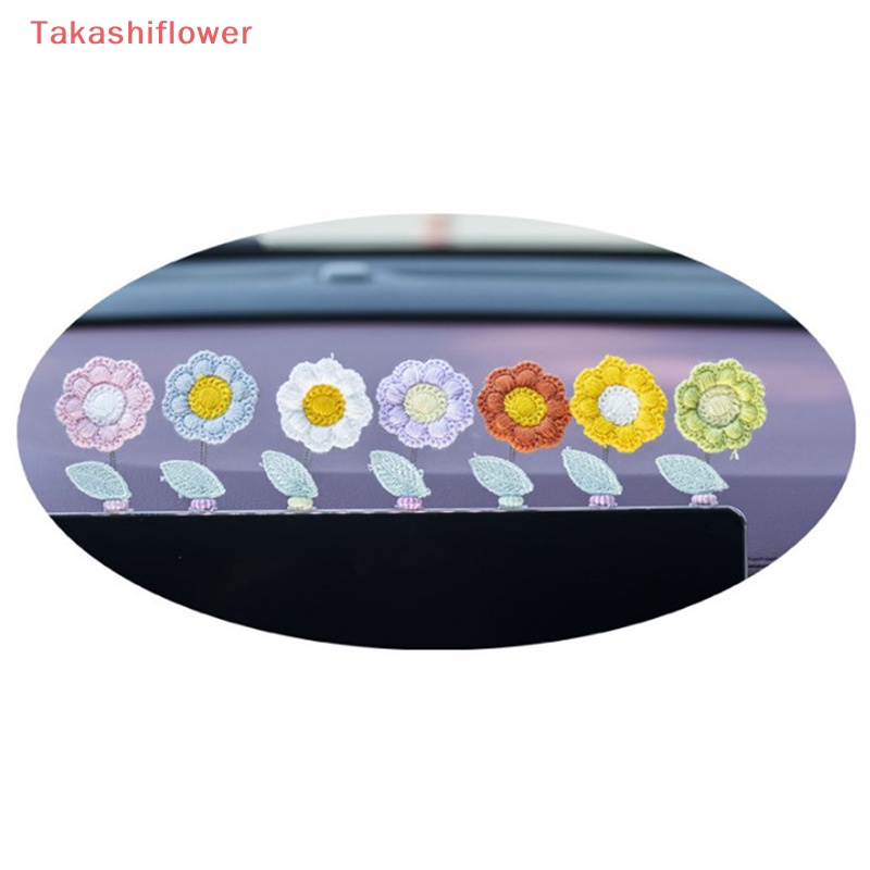 (Takashiflower) Hoa Đan Móc Thủ Công Đầu Lắc Mini Trang Trí Nội Thất Xe Hơi