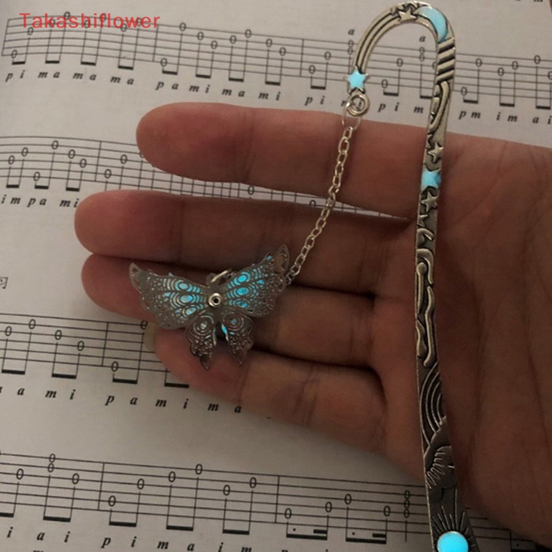 (Takashiflower) Bookmark Bươm Bướm Phát Quang Dùng Làm Thẻ Đánh Dấu Sách Ban Đêm