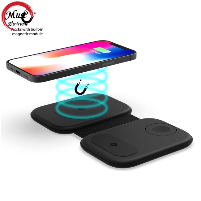 Đế Sạc Điện Thoại / iwatch / tws Không Dây 3 Trong 1 Từ Tính F20 15w Sạc Nhanh