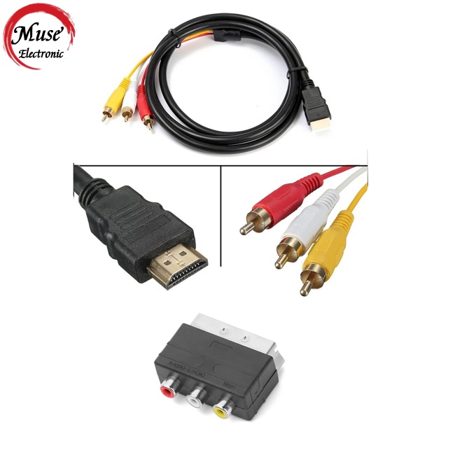 Cáp Chuyển Đổi Hdmi 5v Sang 3rca Av Scart Chuyên Dụng Cho Gia Đình