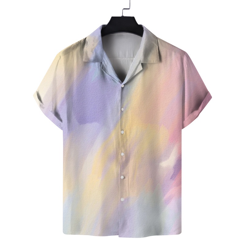 Áo Sơ Mi Ngắn Tay In Họa Tiết 3D Phong Cách Âu Mỹ Mới Cho Nam