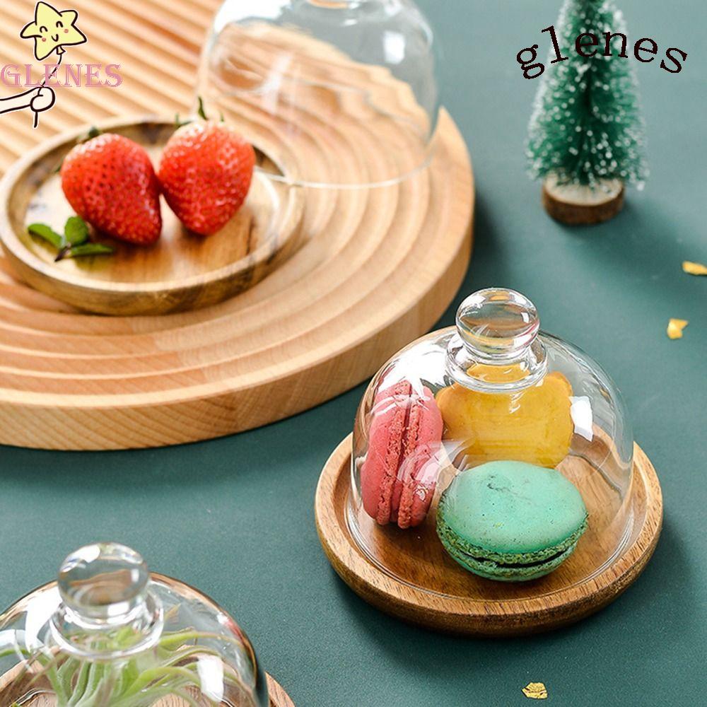 Đĩa Thủy Tinh Đựng Bánh Tráng Miệng Kèm Giá Đỡ Mini Thanh Lịch Trang Trí Nhà Bếp