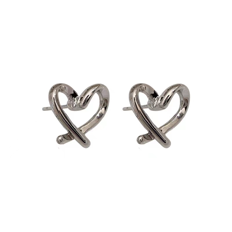 Bông Tai Mạ Bạc 925 Hình Trái Tim Đơn Giản Thời Trang Mùa Hè Mới 2023