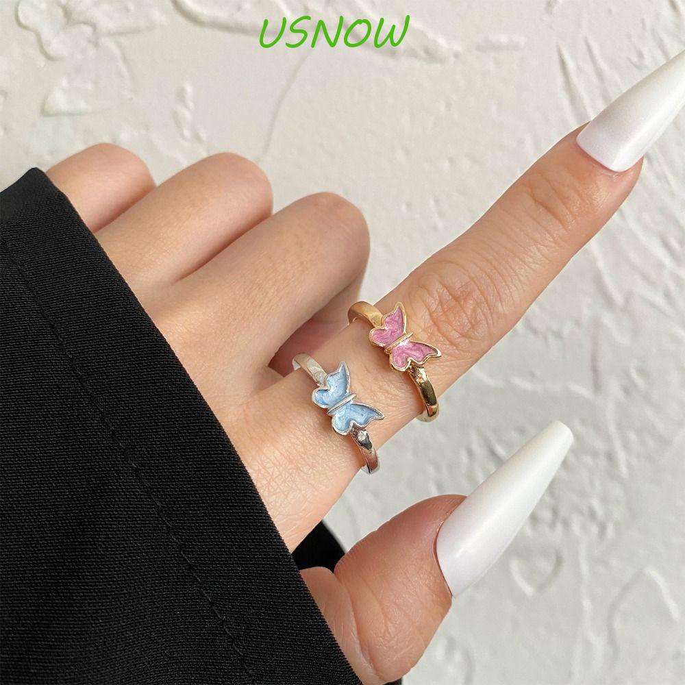 Nhẫn Dạng Hở Họa Tiết USNOW Độc Đáo Cá Tính|Nhẫn Hợp Kim Phong Cách Vintage Thời Trang Cho Nữ