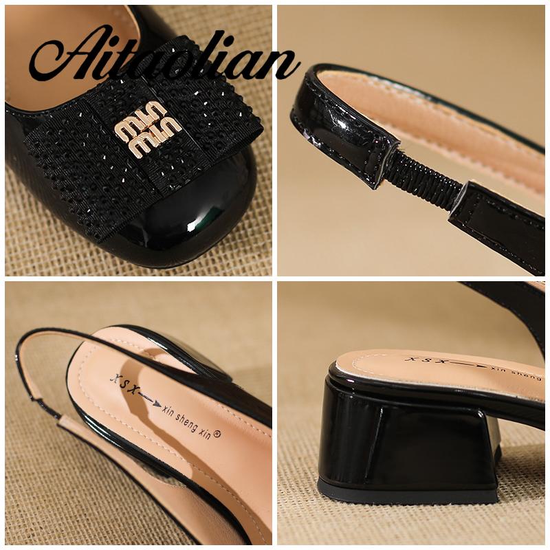 Xăng đan Da Mũi Vuông Đế Dày 4cm Thời Trang Cho Nữ Màu Sắc