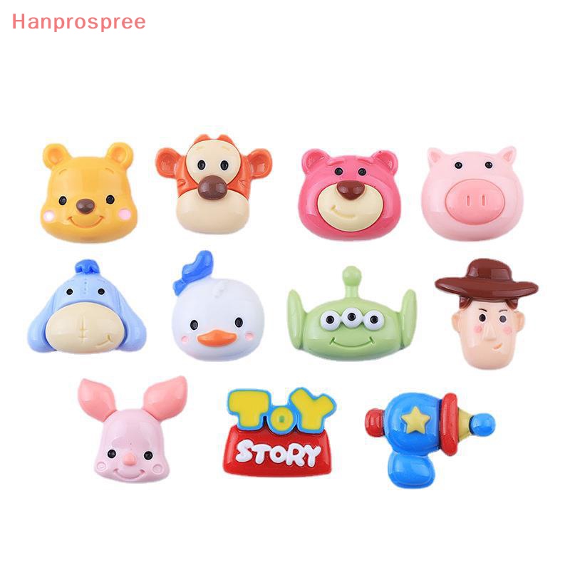 Set 10 Phụ Kiện Kẹp Tóc Hình Động Vật Hoạt Hình Bằng Nhựa Resin DIY