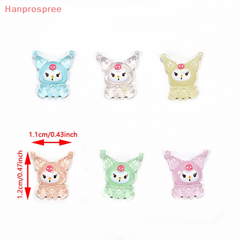 Set 10 Phụ Kiện Trang Trí Móng Tay Nghệ Thuật Trong Suốt Hình Hoạt Hình 3D DIY