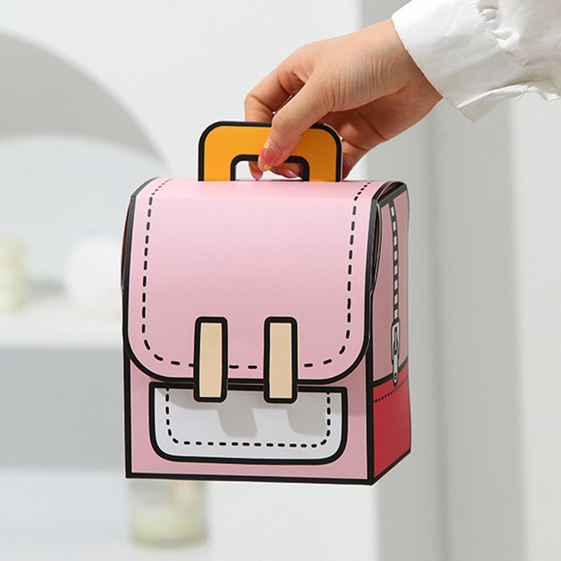 Túi Giấy Đựng Đồ Ăn Vặt In Hình Hoạt Hình Sáng Tạo Siêu Bền Cho Trẻ Em DIY