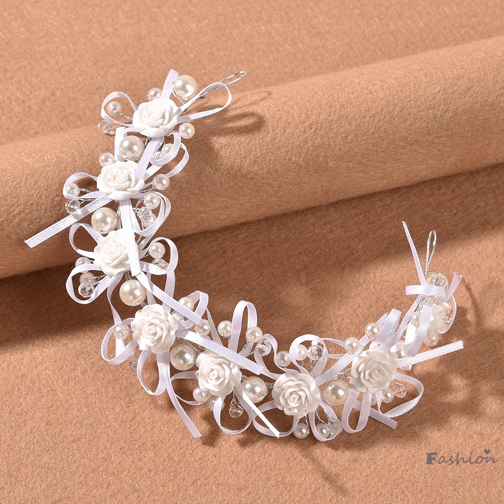 Cài Tóc Mềm Mại Đính Hoa Và Ngọc Trai Thời Trang Cho Nữ