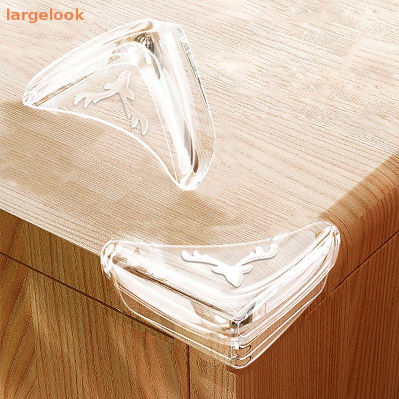 Bộ 2 Miếng Bọc Góc Bàn Nội Thất Bằng Silicon Dày Dặn Trong Suốt Hình Tuần Lộc Tiện Dụng