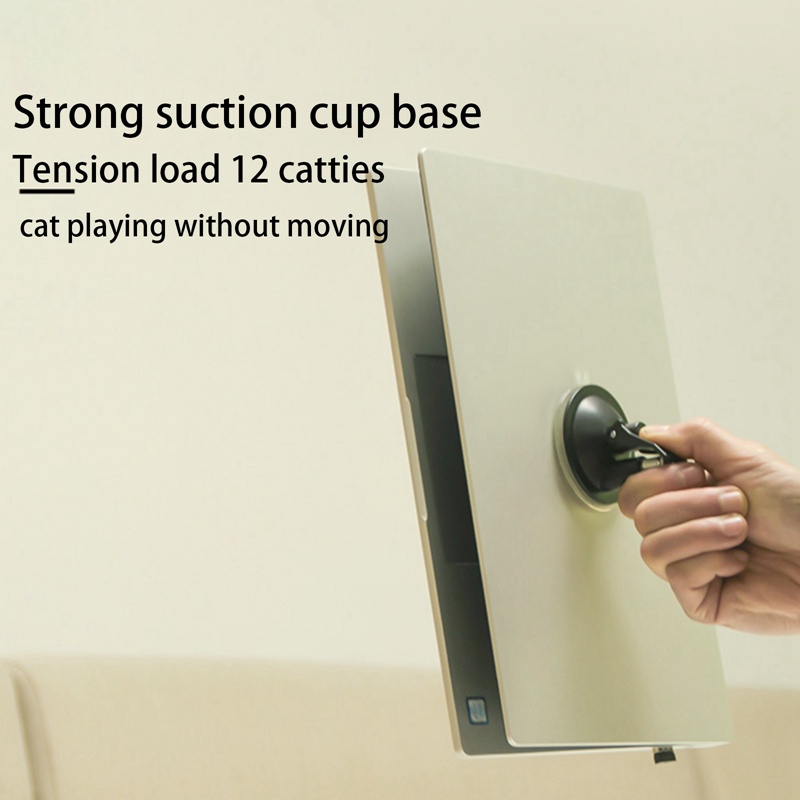 Gậy Trêu Mèo Đính Lông Vũ Vui Nhộn Có Giác Hút Cố Định