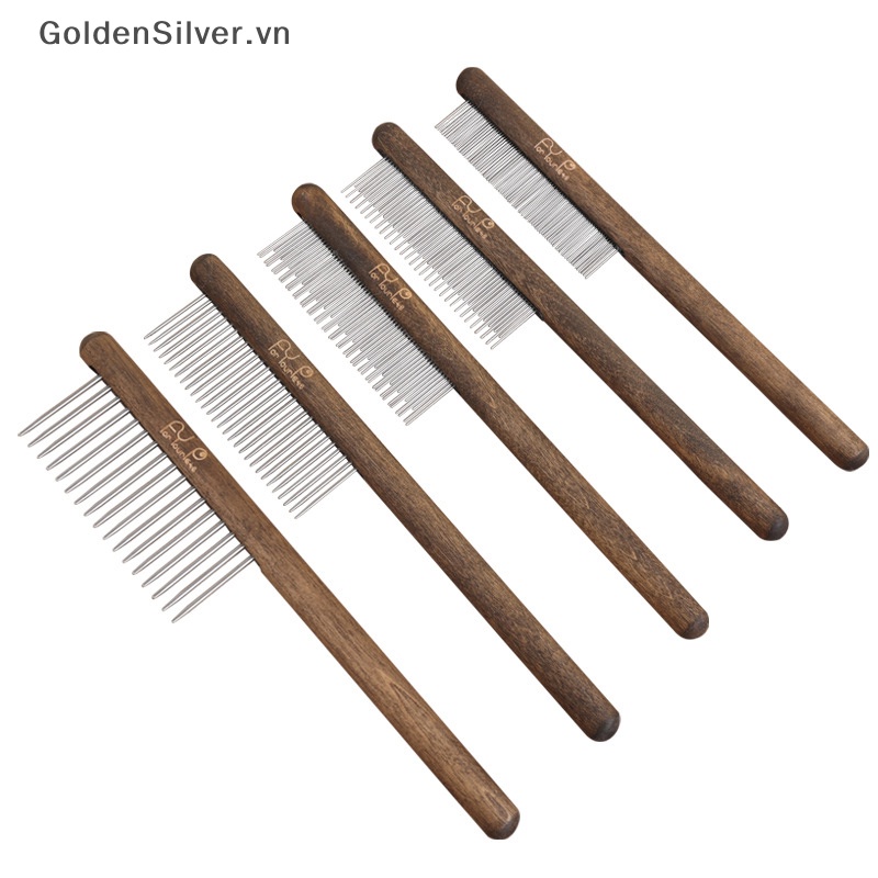 Lược Chải Lông Thú Cưng Bằng Thép Không Gỉ Màu Vàng Đồng