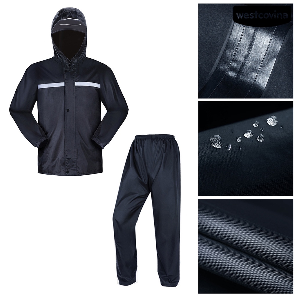 [COD]☁1 Bộ Áo Mưa Thoáng Khí Với Dải Phản Quang Chống Nước Chống Mài Mòn Hai Lớp Dành Cho Lái Xe