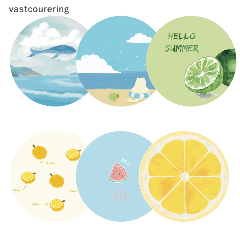 Thảm Lót Chuột Hình Tròn 20CM Chống Trượt Họa Tiết Trái Cây Hoạt Hình