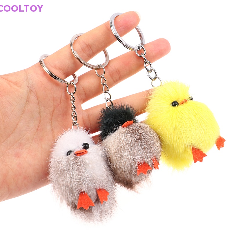 1 Móc Khóa Gà Lông Mềm Mại Thời Trang Cho Nữ