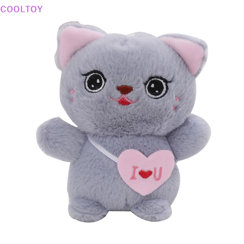 1 Móc Khóa Hình Chú Mèo Nhồi Bông Mềm Mại Kích Thước 12cm