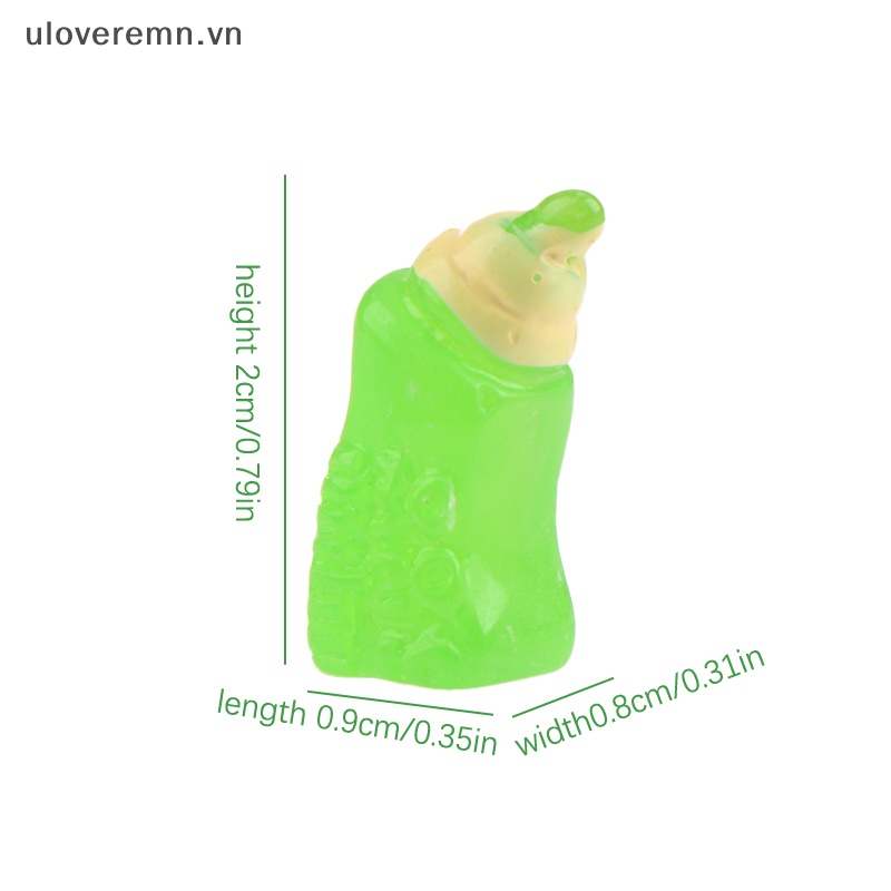 Set 5 Bình Sữa Mini Dạ Quang Dễ Thương Dùng Để Trang Trí Ô Tô